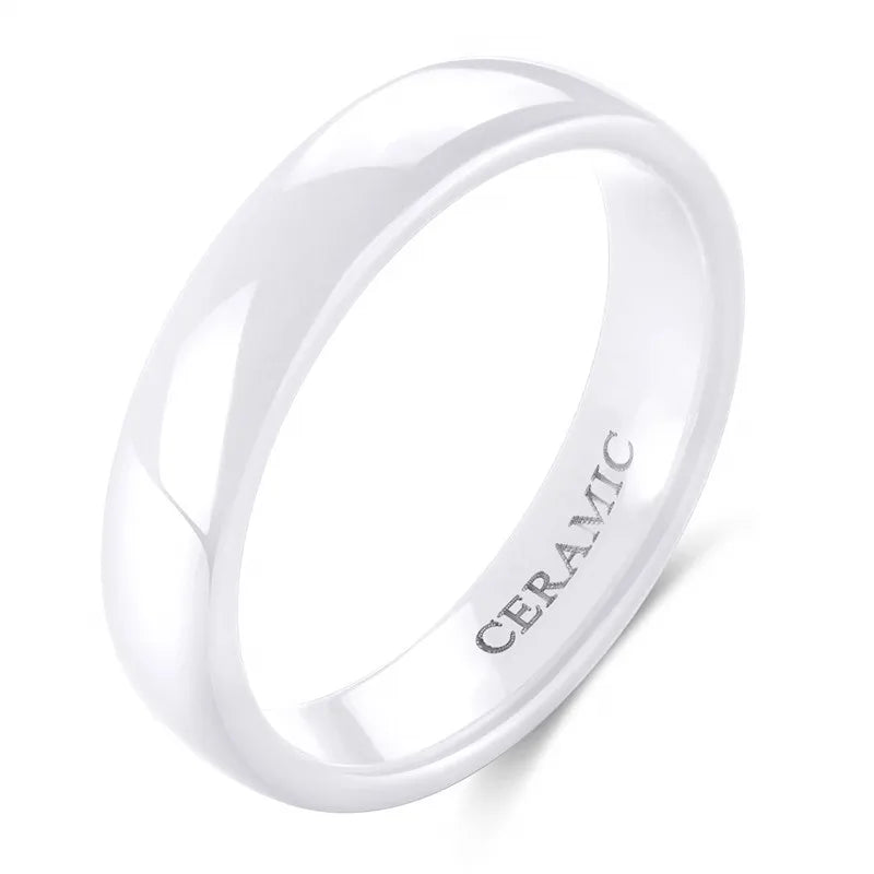 Bague Céramique Blanche/Noire 2-6 mm - Alliance Minimaliste Homme/Femme
