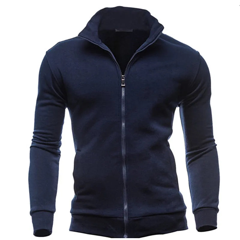 Sweat Homme Zippé Col Montant sans Capuche - Casual 2026