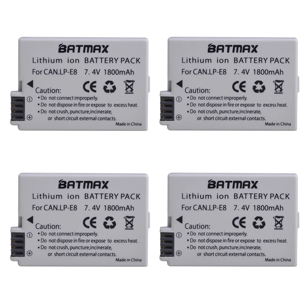 Batterie LP-E8 1800mAh + Chargeur Double USB pour Canon EOS 550D/600D/650D