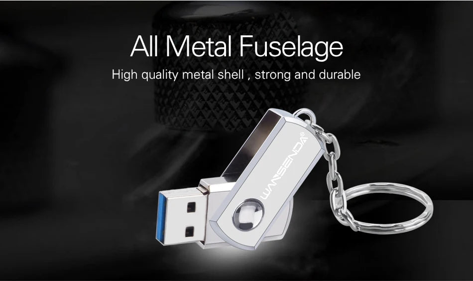 Clé USB 3.0 Métal Rotation 16 à 256 Go avec Porte-clés