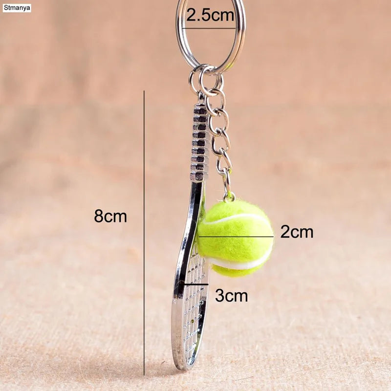 Porte-Clés Mini Raquette de Tennis - 6 Couleurs, Idéal Sport et Cadeau