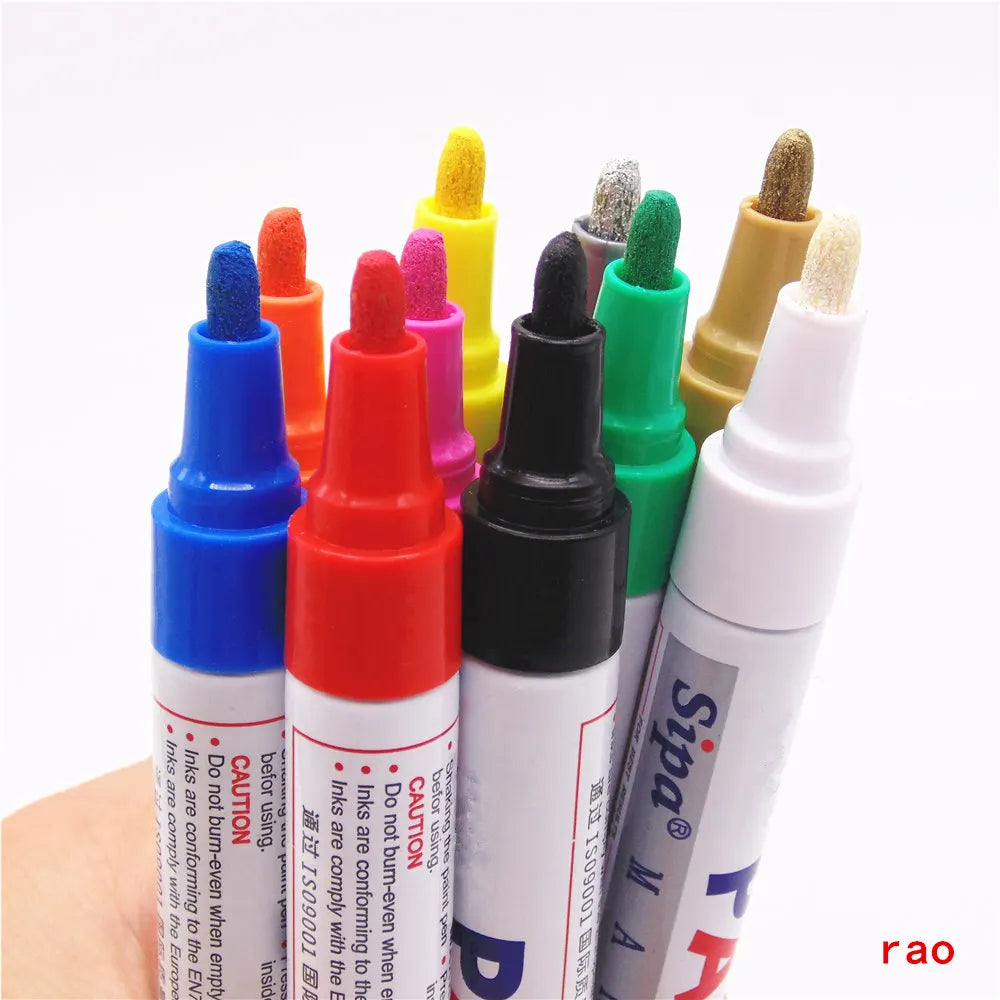 Marqueur Permanent Peinture pour Pneu Voiture 10 Couleurs - Résistant à l'Eau