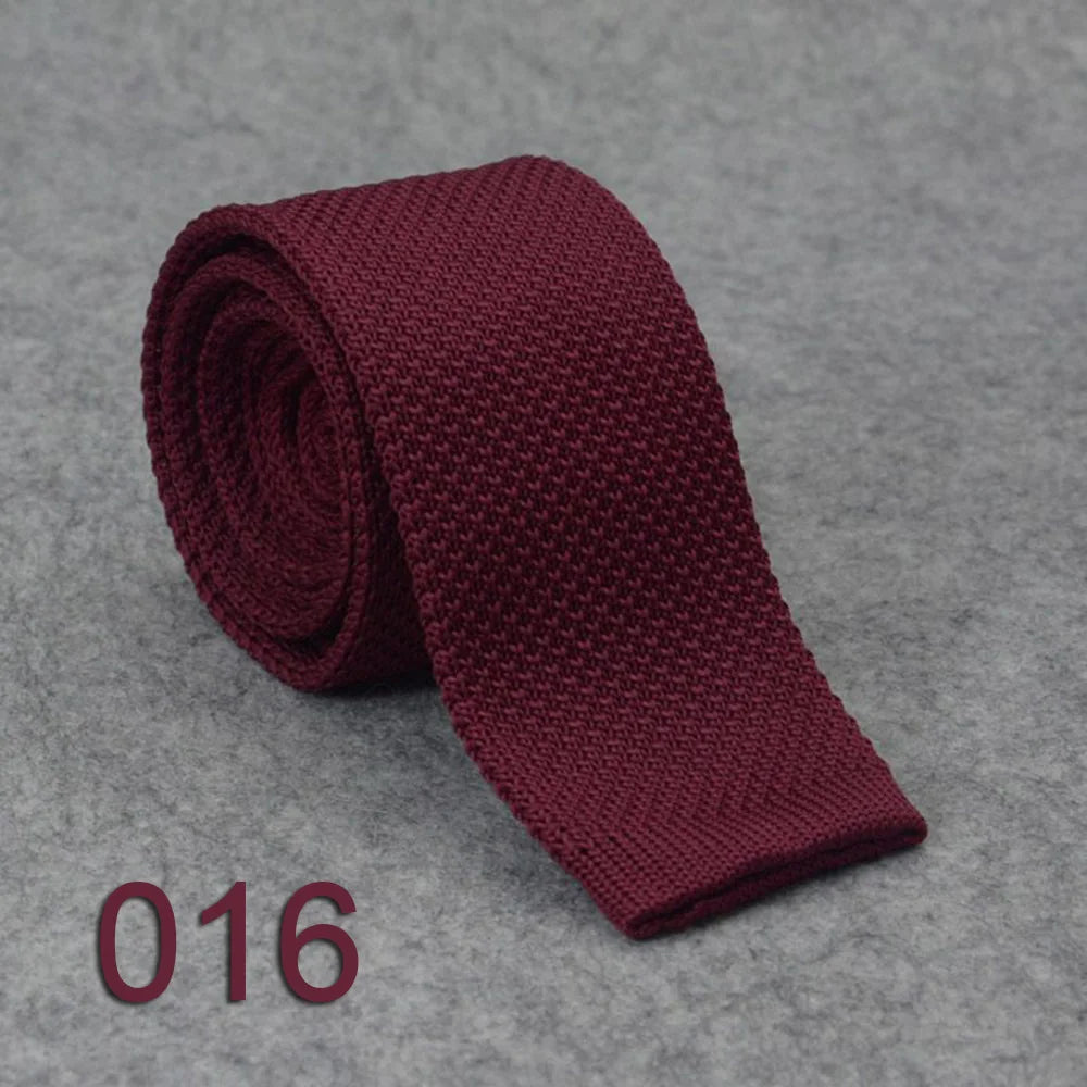 Cravate Tricotée Homme Noire Uni - Soie/Polyester 145 cm