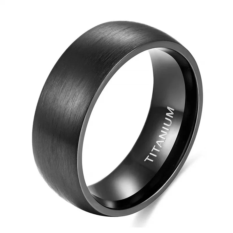Bague Titane Brossée 4-8 mm - Minimaliste Homme/Femme