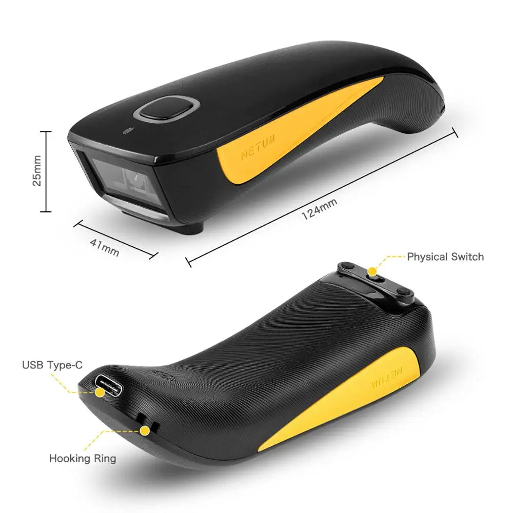 Scanner Code-Barres Bluetooth 2D QR NETUM C750 et Laser 1D C830