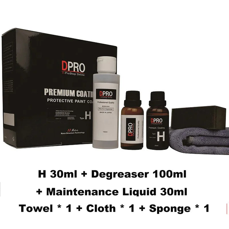 Kit Coating Céramique Voiture 9H Dpro - Protection Nano Liquide Verre