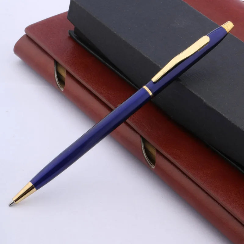 Stylo Bille Métal Luxe Motif Vague Twist - Encre Noire, Idéal Bureau/Cadeau