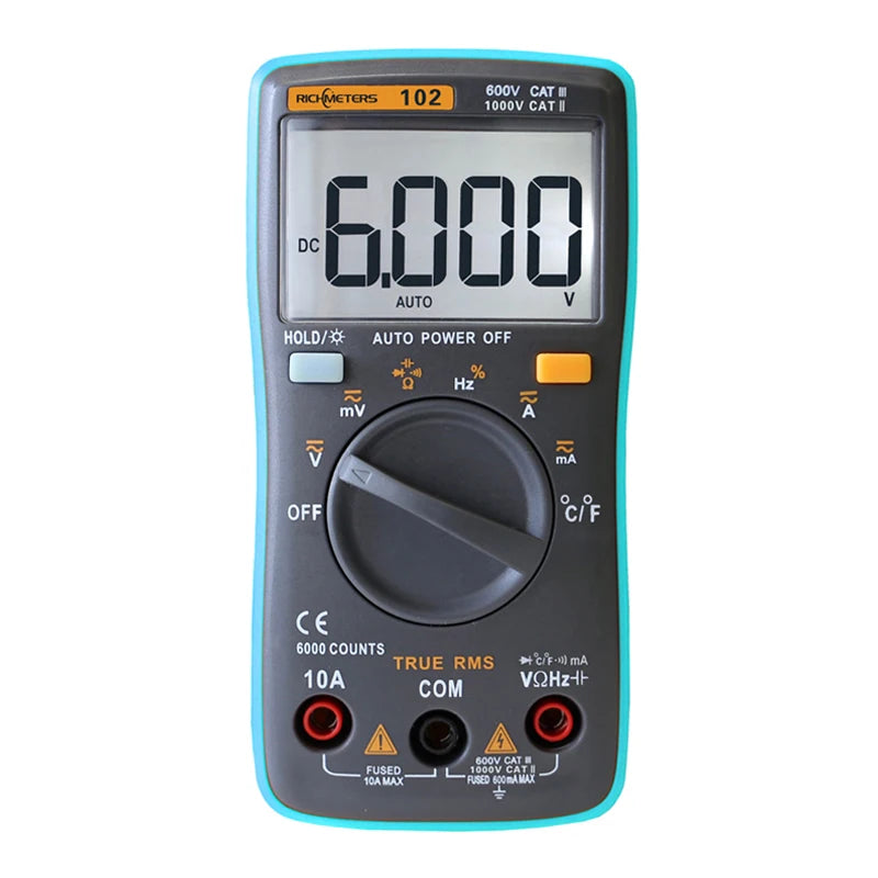 Multimètre Digital Richmeters 102 - 6000 Counts avec Rétroéclairage