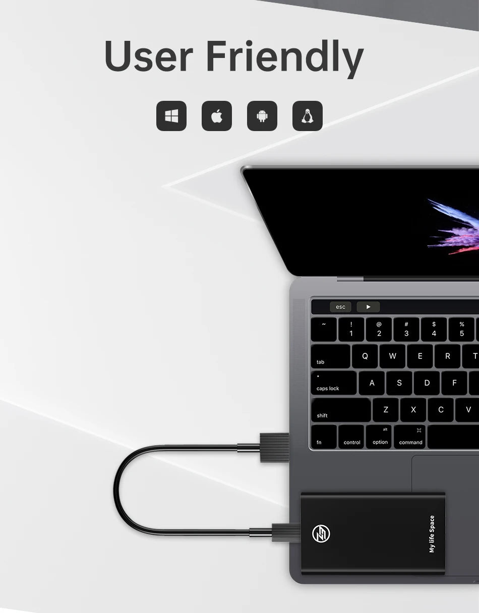 SSD Externe Portable KingSpec 120 Go à 1 To USB 3.1 Type-C