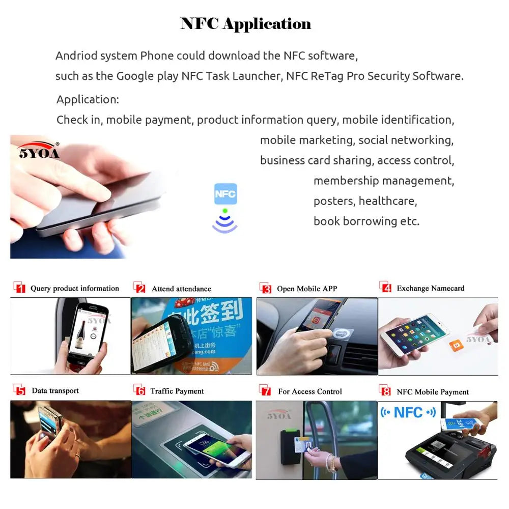 Étiquettes NFC NTAG213 - Lot de 6 Stickers 13.56 MHz pour Automatisation