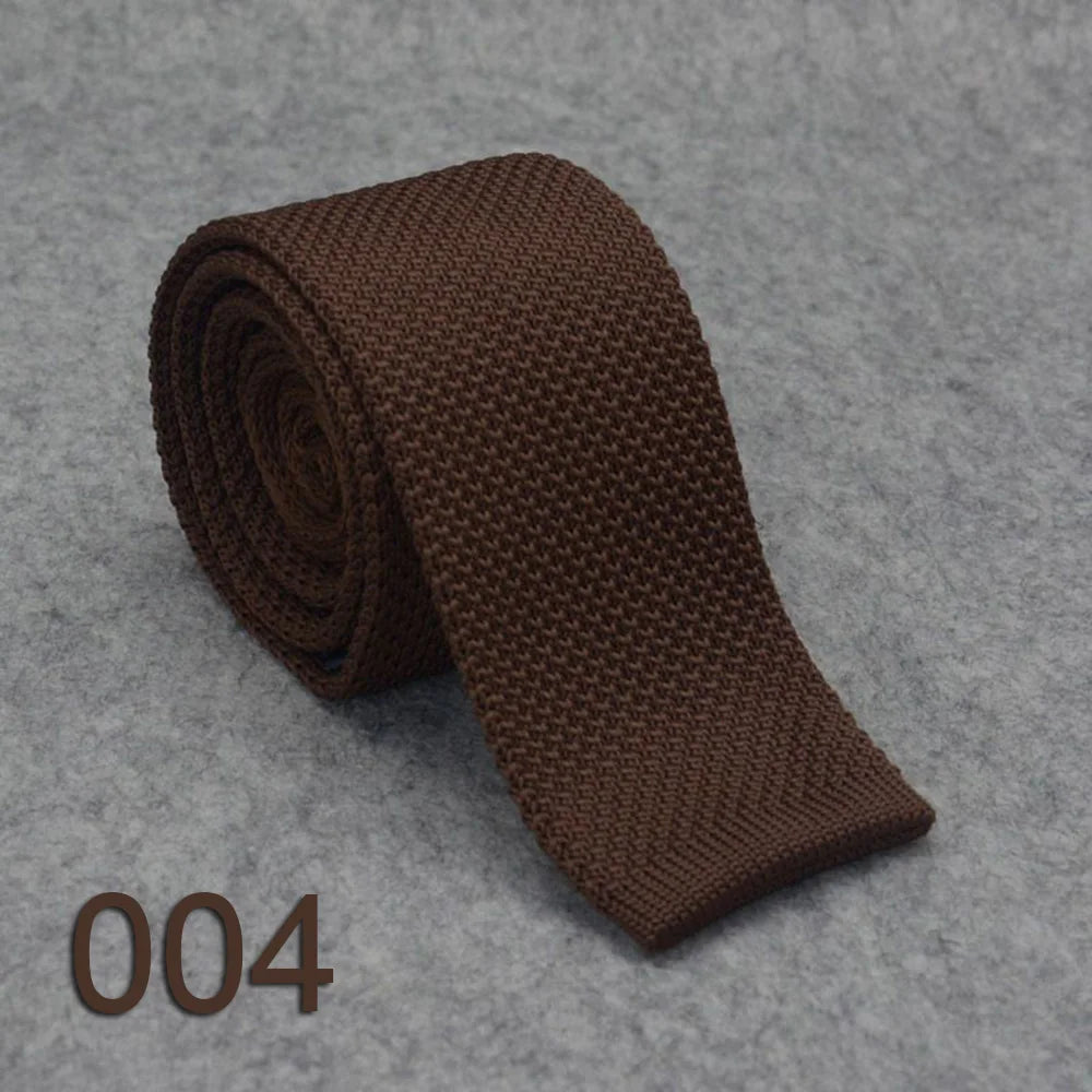 Cravate Tricotée Homme Noire Uni - Soie/Polyester 145 cm