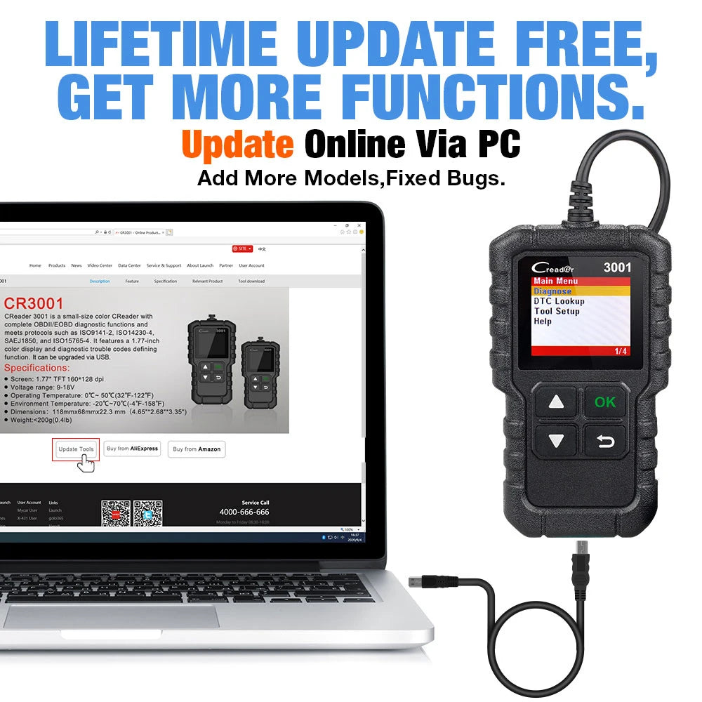 Valise Diagnostic OBD2 Launch X431 CR3001 - Outil Pro pour Mécaniciens