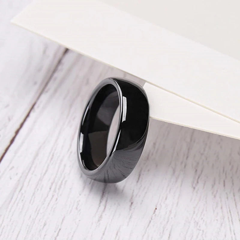 Bague Céramique Blanche/Noire 2-6 mm - Alliance Minimaliste Homme/Femme