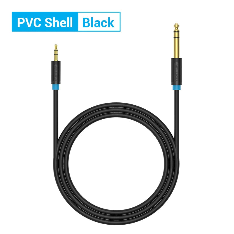 Adaptateur Jack 3.5 mm vers 6.35 mm Vention - Plaqué Or pour Mixeur/Ampli