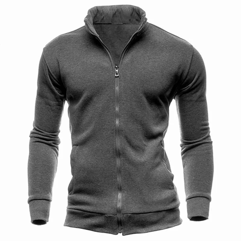 Sweat Homme Zippé Col Montant sans Capuche - Casual 2026