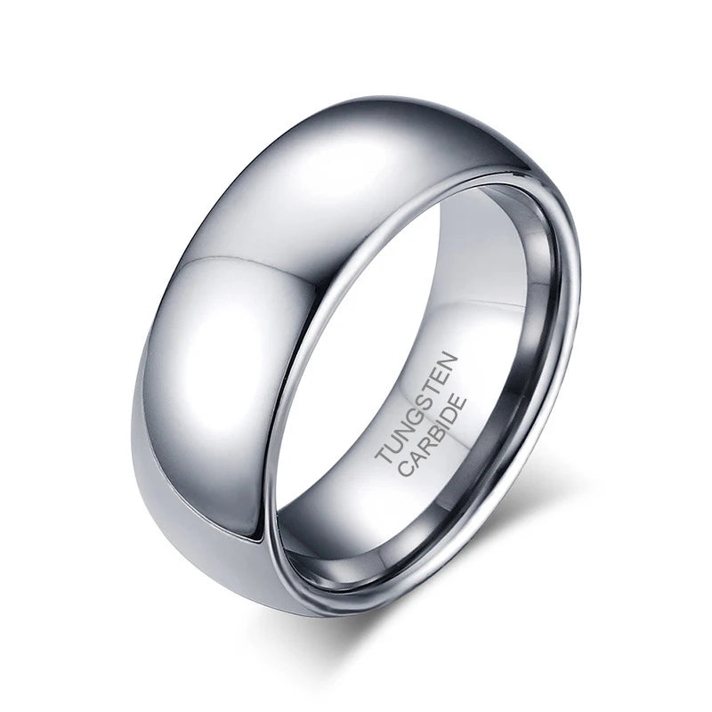 Bague Tungstène 2-8 mm - Classique Simple Poli