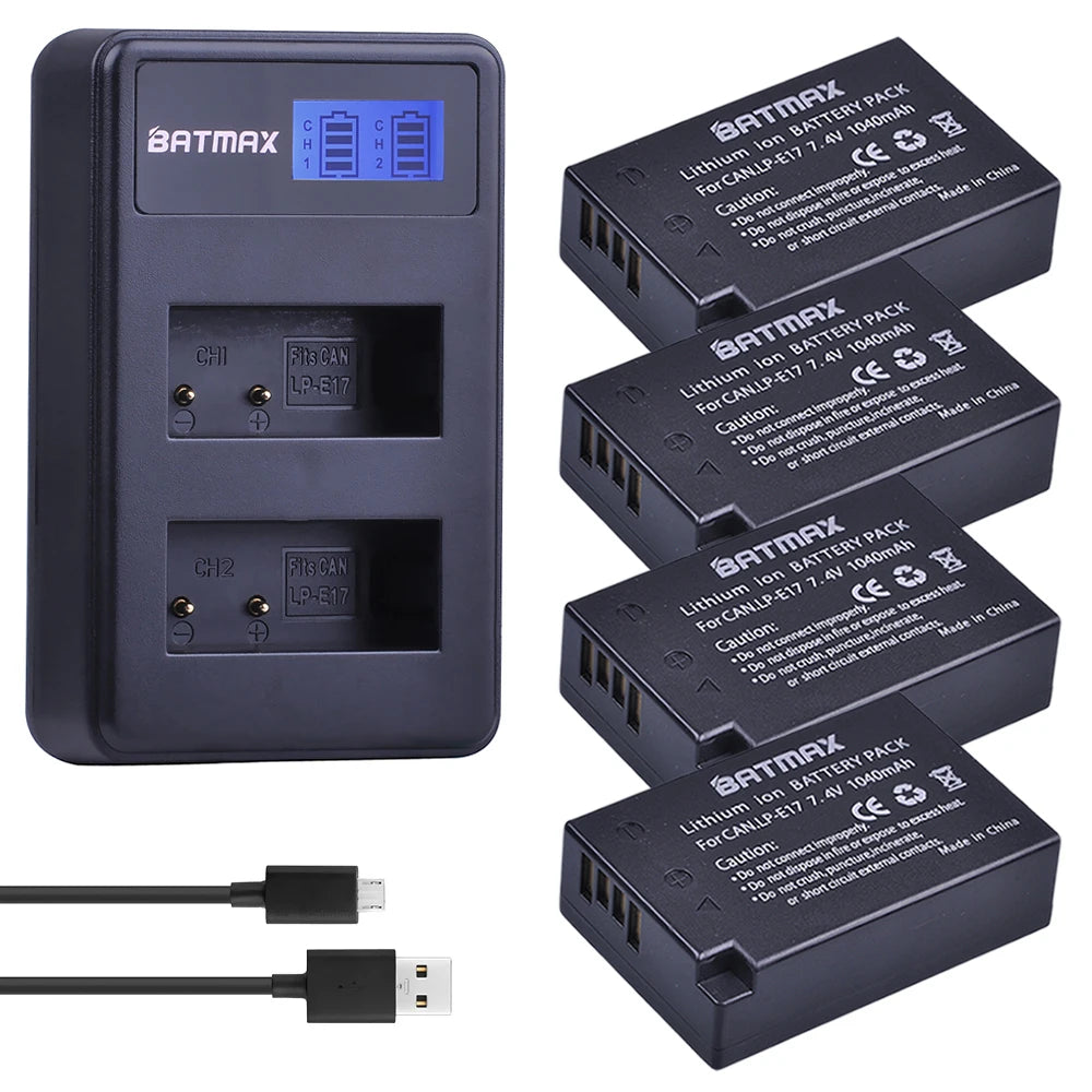 Batterie LP-E17 1040mAh + Chargeur Double USB pour Canon EOS M3/M5/M6