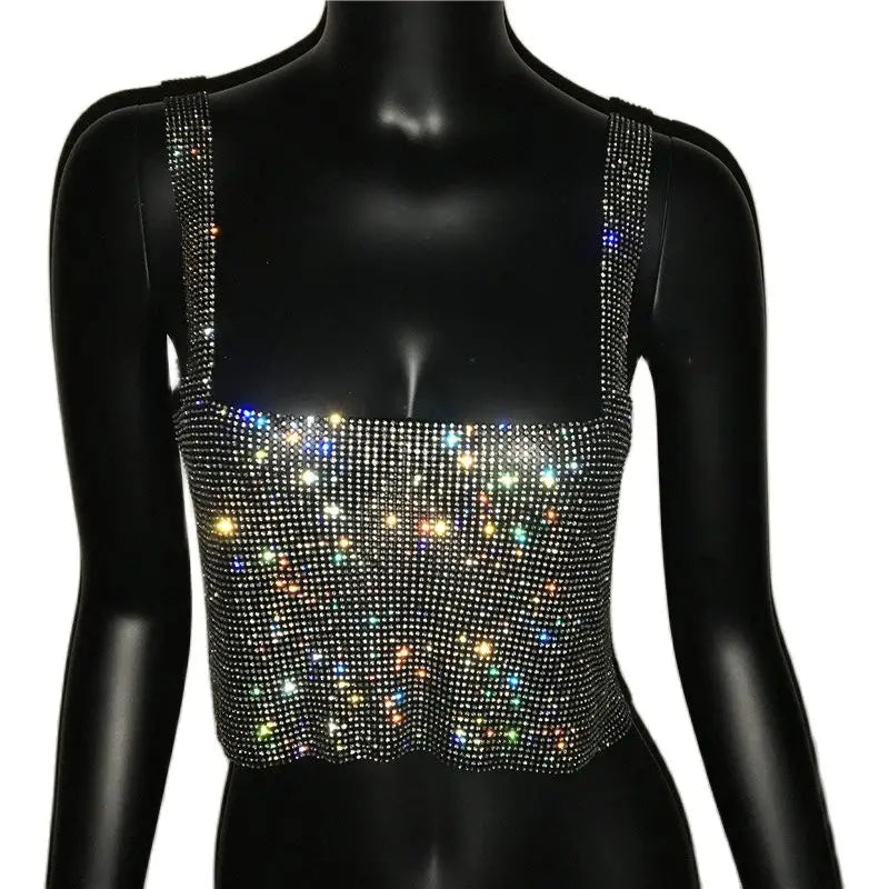 Top Femme Pailleté Dos Nu Strass