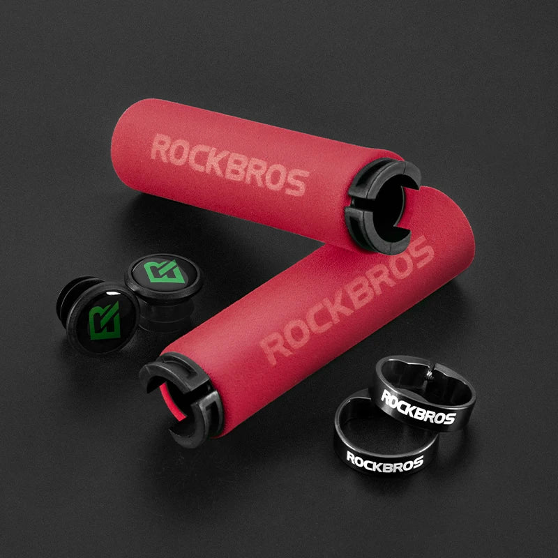 Poignées Vélo MTB RockBros Silicone Éponge - Anti-Dérapant et Amortissantes