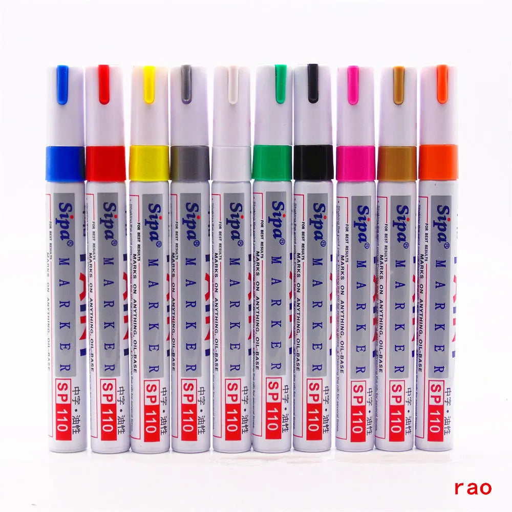 Marqueur Permanent Peinture pour Pneu Voiture 10 Couleurs - Résistant à l'Eau
