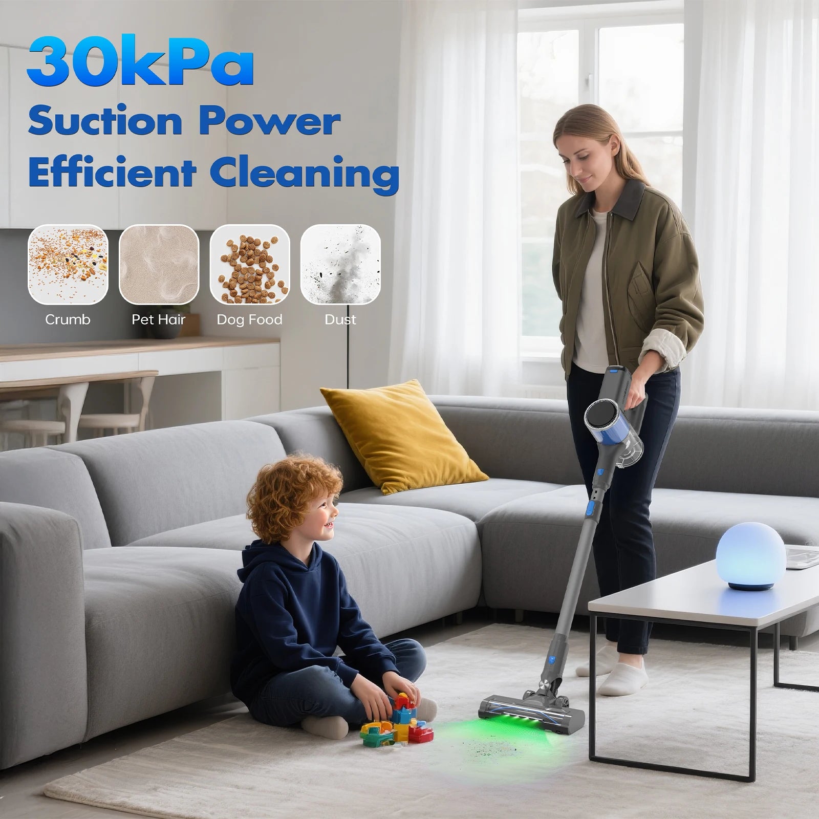Aspirateur Balai Sans Fil V10 – 200W, 30kPa, Batterie Amovible - Filtre HEPA