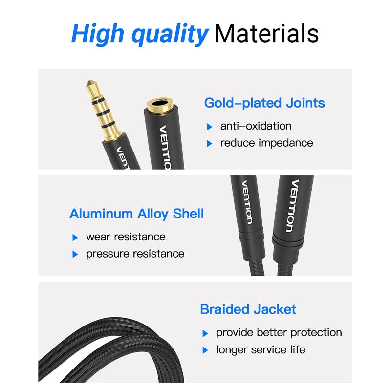 Câble Extension Jack 3.5 mm AUX - Pour Voiture, PC, TV, Smartphone