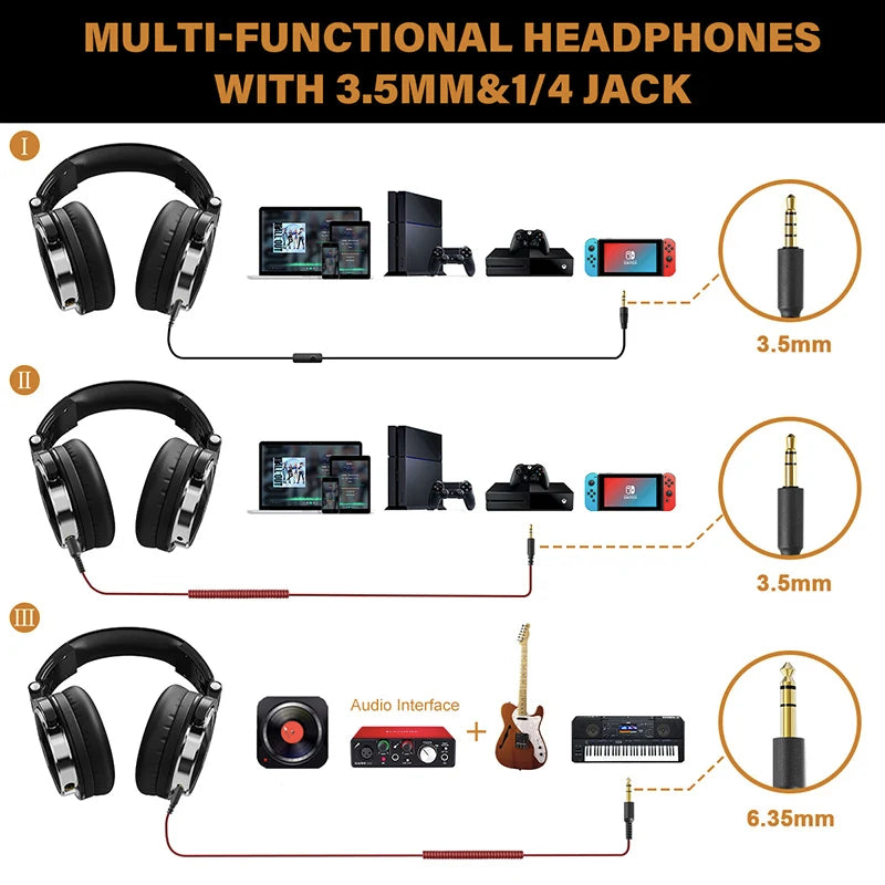 Casque Over-Ear OneOdio HiFi Studio DJ - Moniteur Filaire pour Musique/Gaming