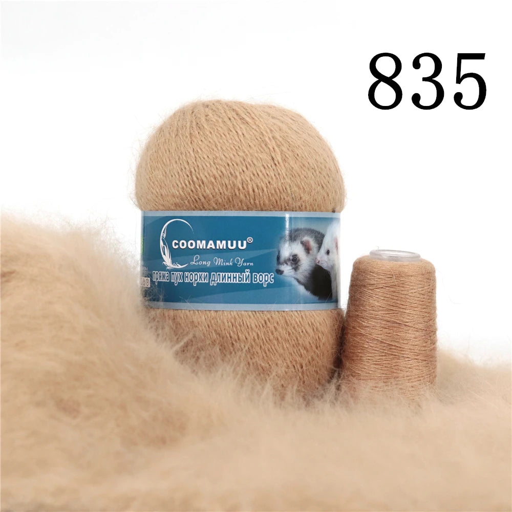 Laine à Tricoter Mink Cashmere 50g-20g - Fil Doux Anti-Bouloche