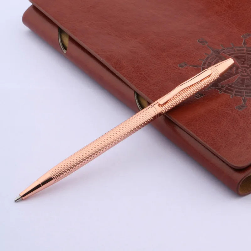 Stylo Bille Métal Luxe Motif Vague Twist - Encre Noire, Idéal Bureau/Cadeau