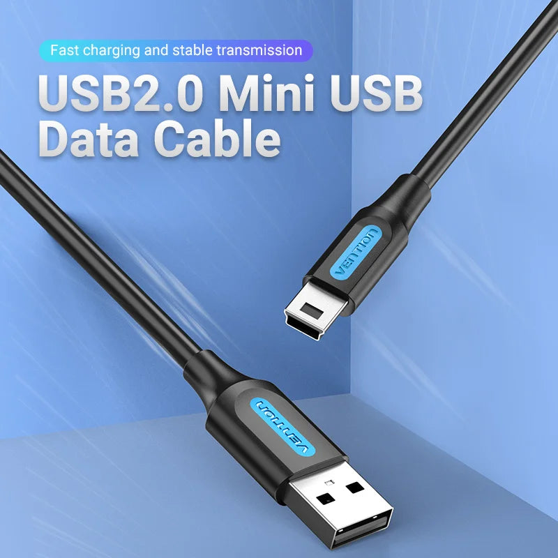 Câble Mini USB Vention - Charge Rapide et Données pour Appareils Photo/Digitaux