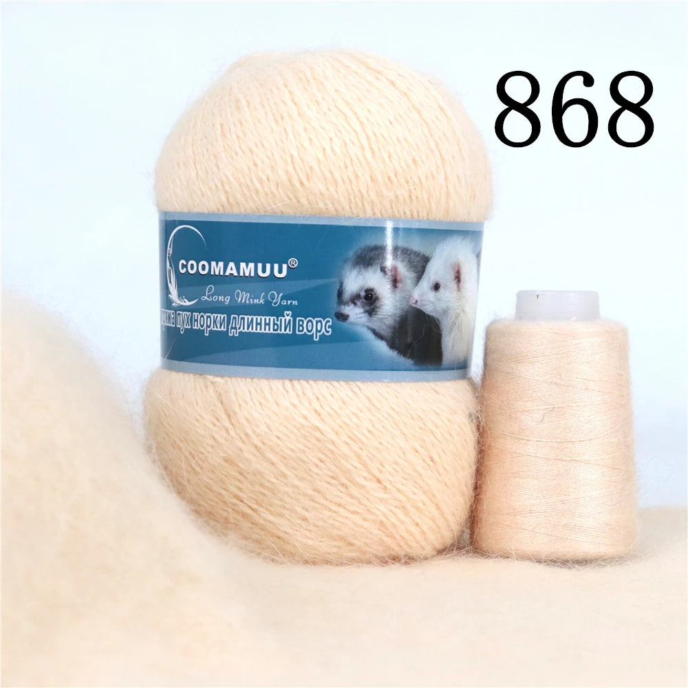 Laine à Tricoter Mink Cashmere 50g-20g - Fil Doux Anti-Bouloche