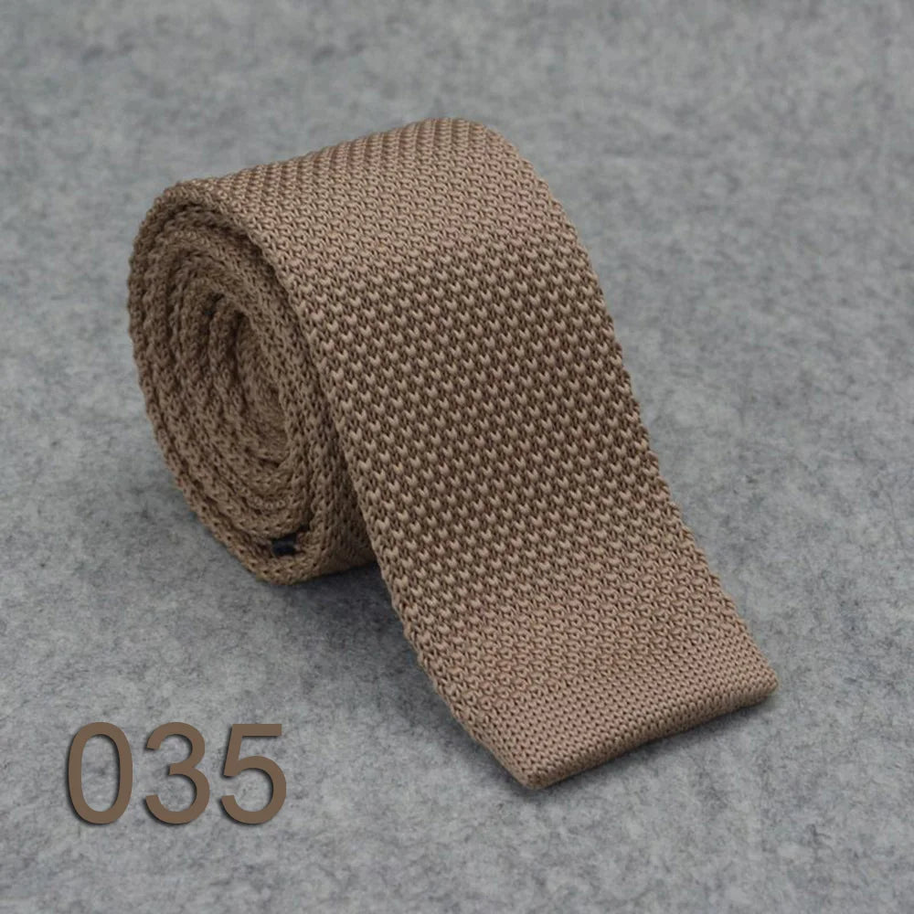 Cravate Tricotée Homme Noire Uni - Soie/Polyester 145 cm