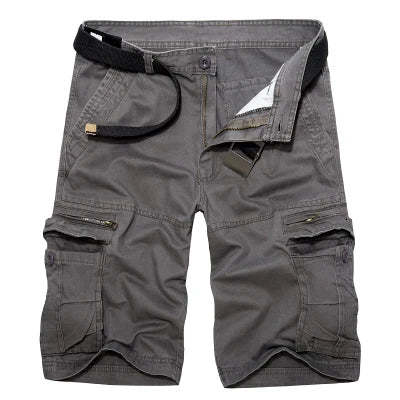 Short Cargo Militaire Homme Vert Armée - Lâche Multi-Poches Été