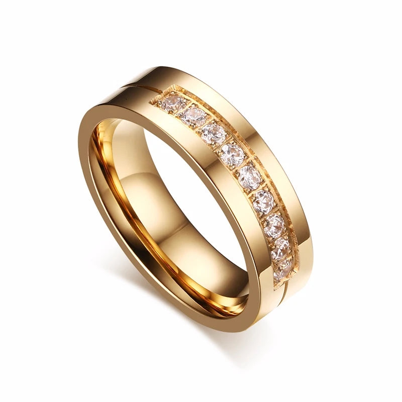 Alliance Acier Inoxydable Dorée Homme/Femme - Bague de Mariage Simple