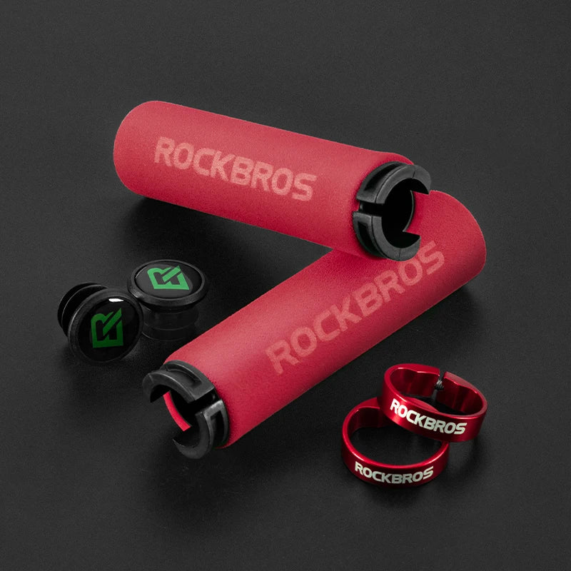 Poignées Vélo MTB RockBros Silicone Éponge - Anti-Dérapant et Amortissantes
