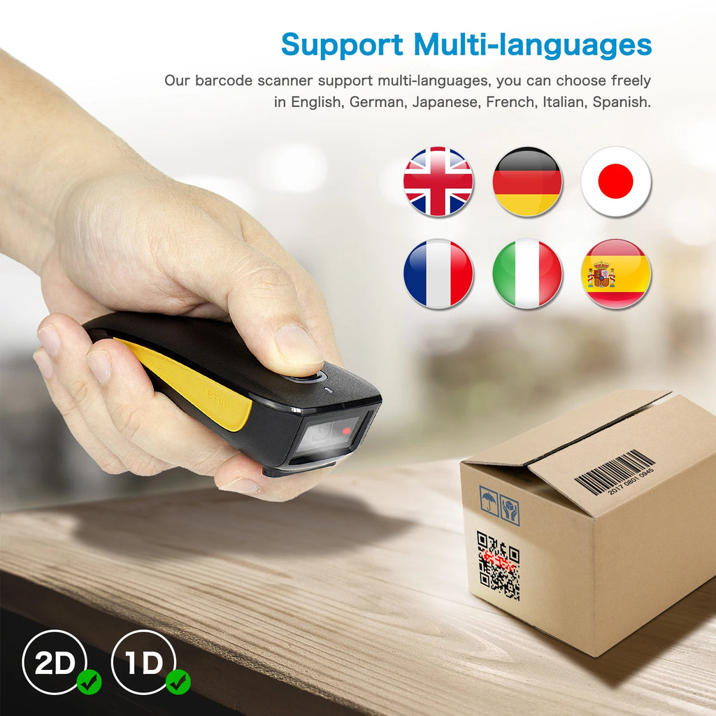Scanner Code-Barres Bluetooth 2D QR NETUM C750 et Laser 1D C830