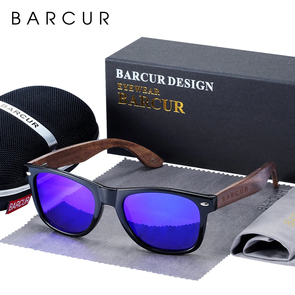 Lunettes de Soleil Bois Noyer Barcur - Polarisées Homme UV400