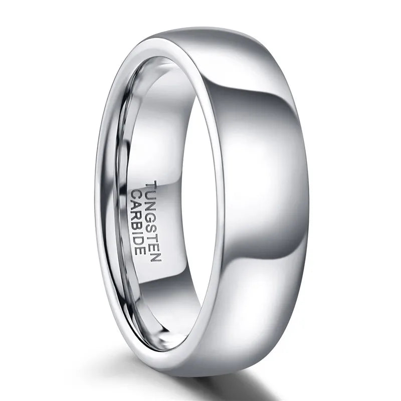 Bague Tungstène 2-8 mm - Classique Simple Poli