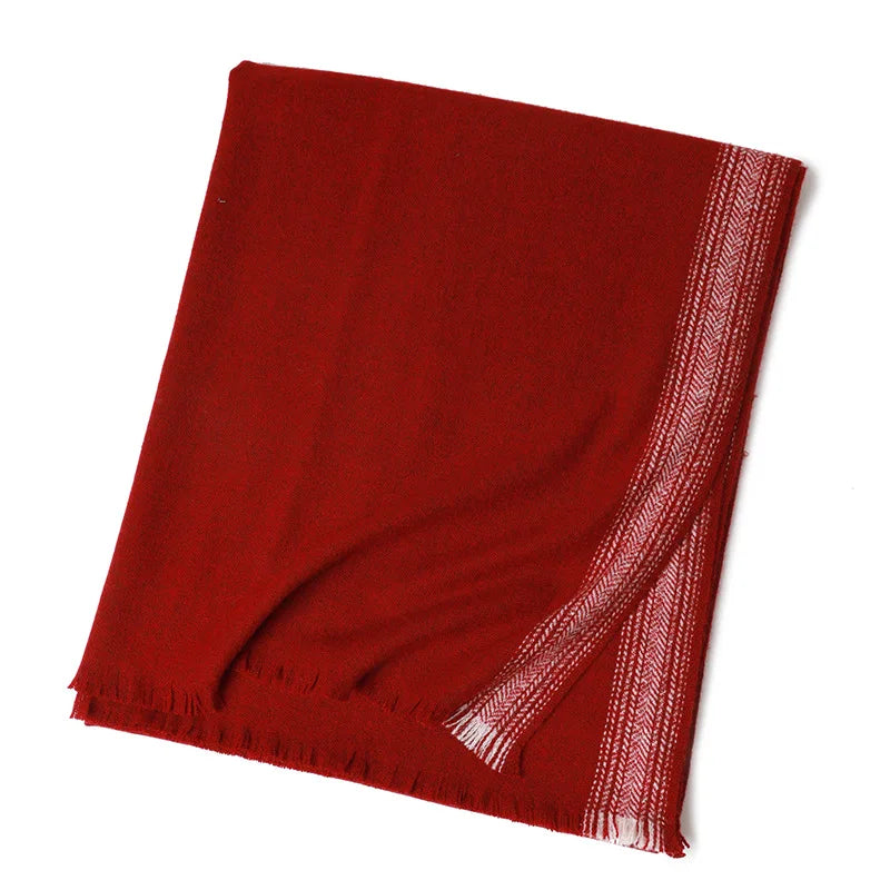 Écharpe Laine Mérinos Oversize Herringbone 90x220 cm 360g