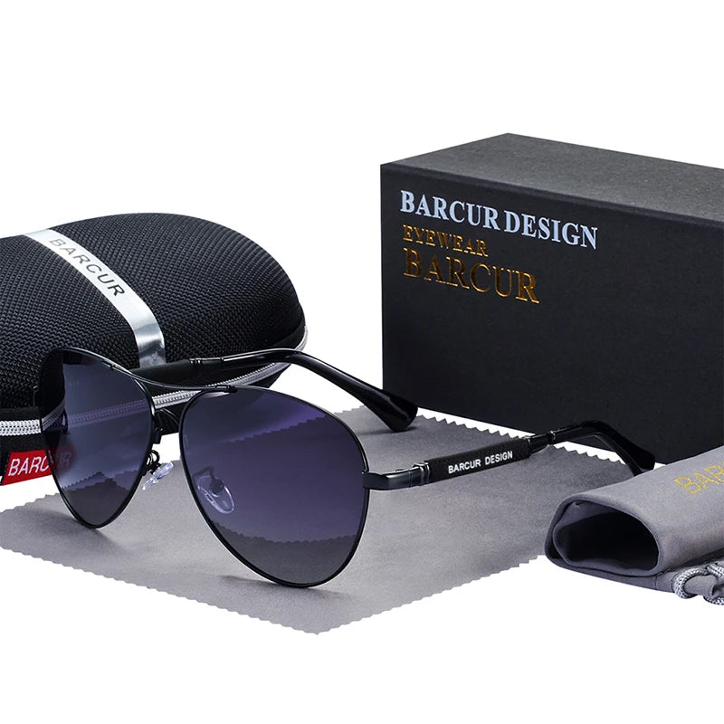 Lunettes de Soleil Titane Alliage Barcur - Polarisées Aviateur Homme/Femme