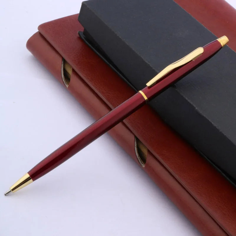 Stylo Bille Métal Luxe Motif Vague Twist - Encre Noire, Idéal Bureau/Cadeau