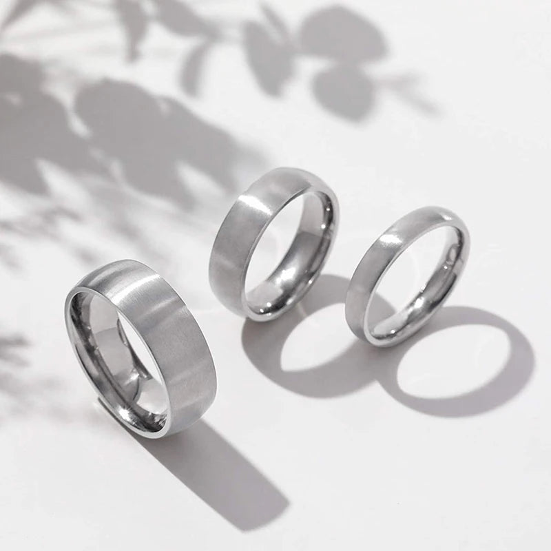 Bague Titane Brossée 4-8 mm - Minimaliste Homme/Femme