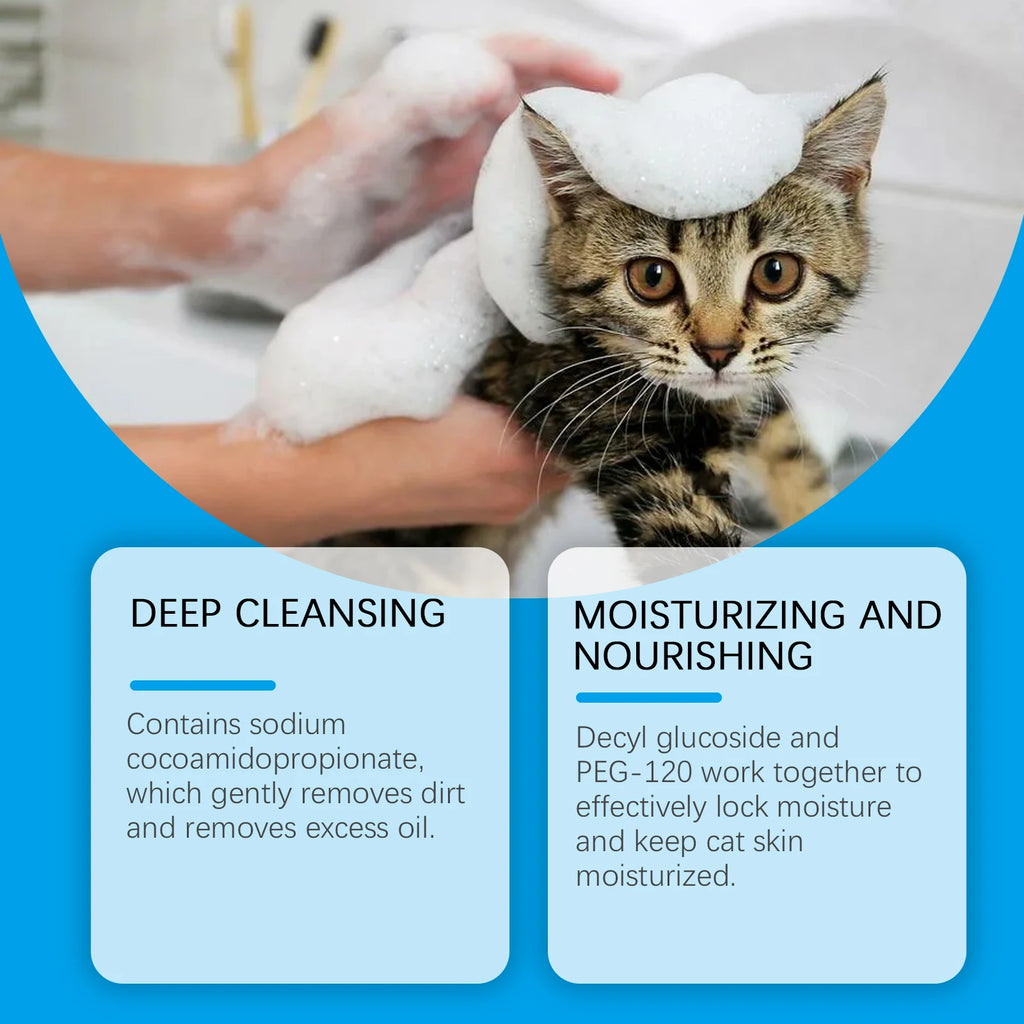 Shampoing Sec en Mousse pour Chiens et Chats – 60ml, Nettoyage sans Rinçage