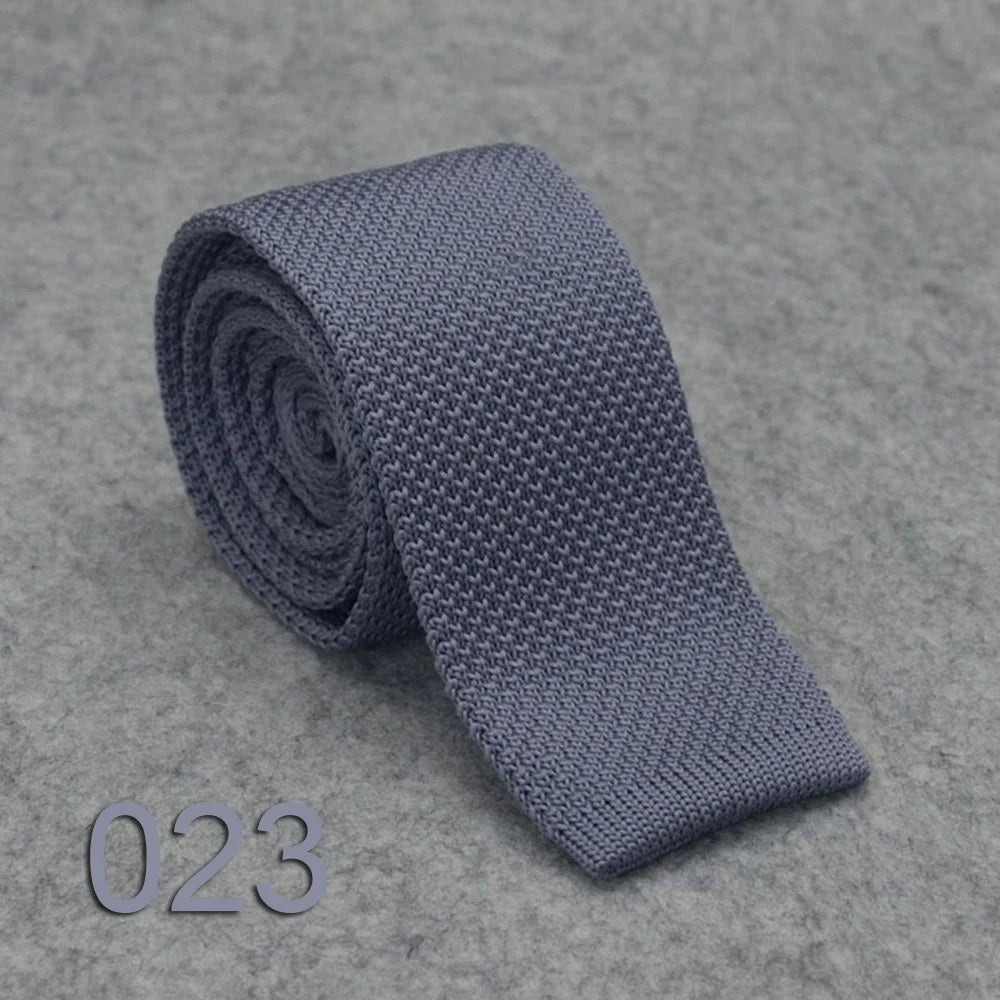 Cravate Tricotée Homme Noire Uni - Soie/Polyester 145 cm