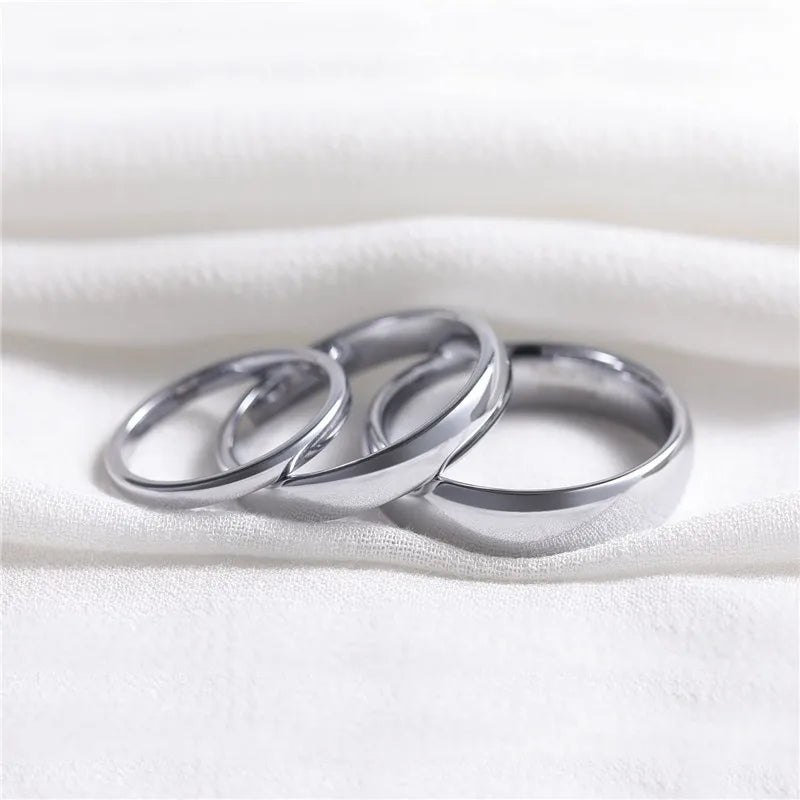 Bague Tungstène 2-8 mm - Classique Simple Poli