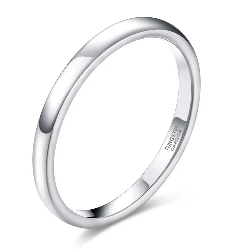 Bague Tungstène 2-8 mm - Classique Simple Poli