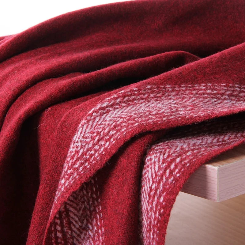 Écharpe Laine Mérinos Oversize Herringbone 90x220 cm 360g