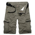 Short Cargo Militaire Homme Vert Armée - Lâche Multi-Poches Été