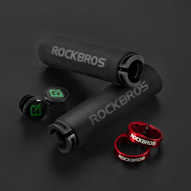 Poignées Vélo MTB RockBros Silicone Éponge - Anti-Dérapant et Amortissantes