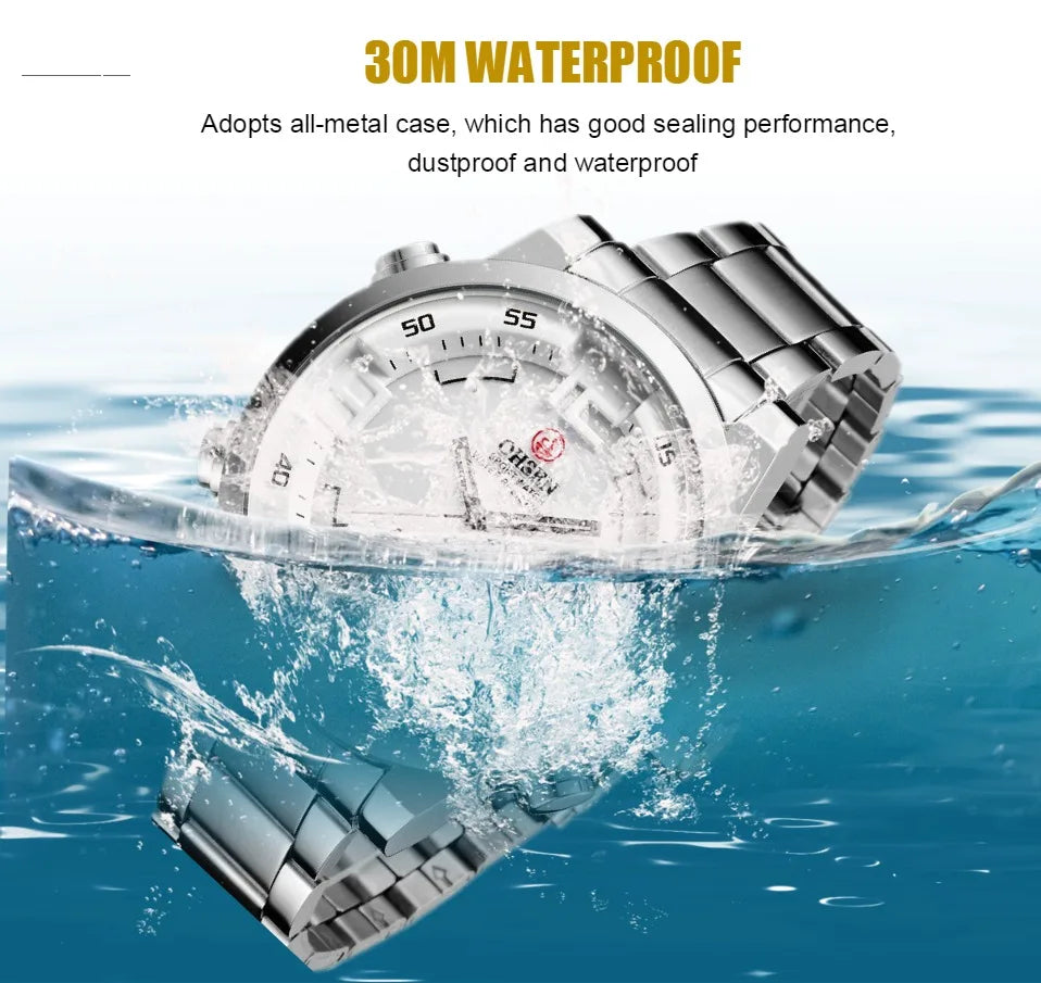 Montre Sport Homme Digitale LED Quartz - Double Heure et Étanche 3 ATM